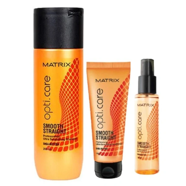 Matrix Opti Care Smooth Straight Ultra Smoothing Shampoo , Conditioner And Serum Combo Pack  